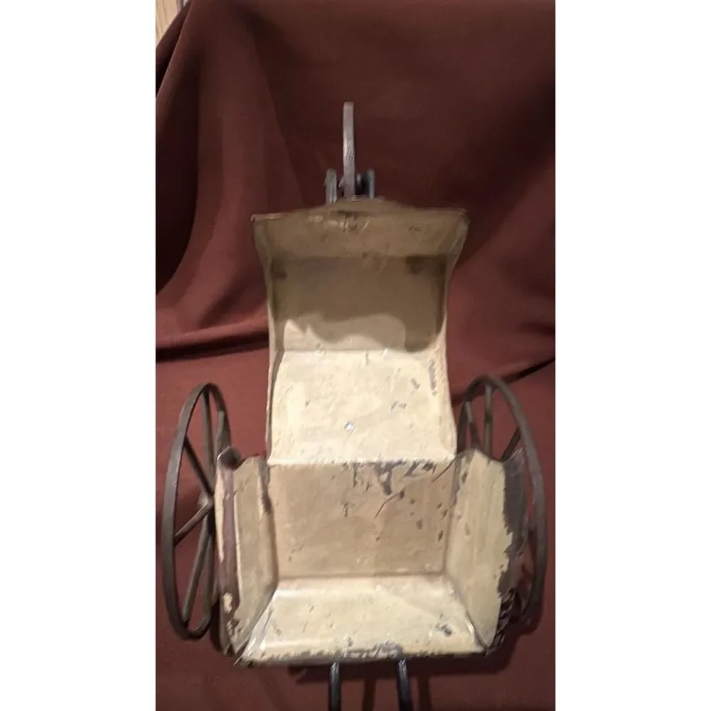 Vintage Wagon Carriage Metal 3 Wheels